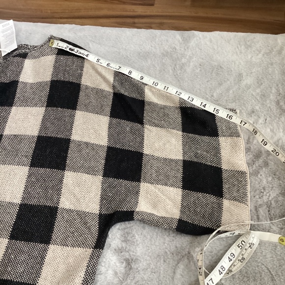 NWT Eileen Fisher oversize drop linen beige and black sweater size L - Picture 7 of 7